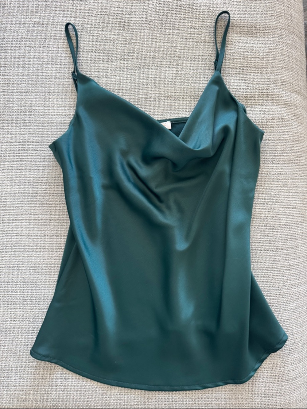 NWT Pookie + Sebastian Satin Cowl Neck Camisole in Teal